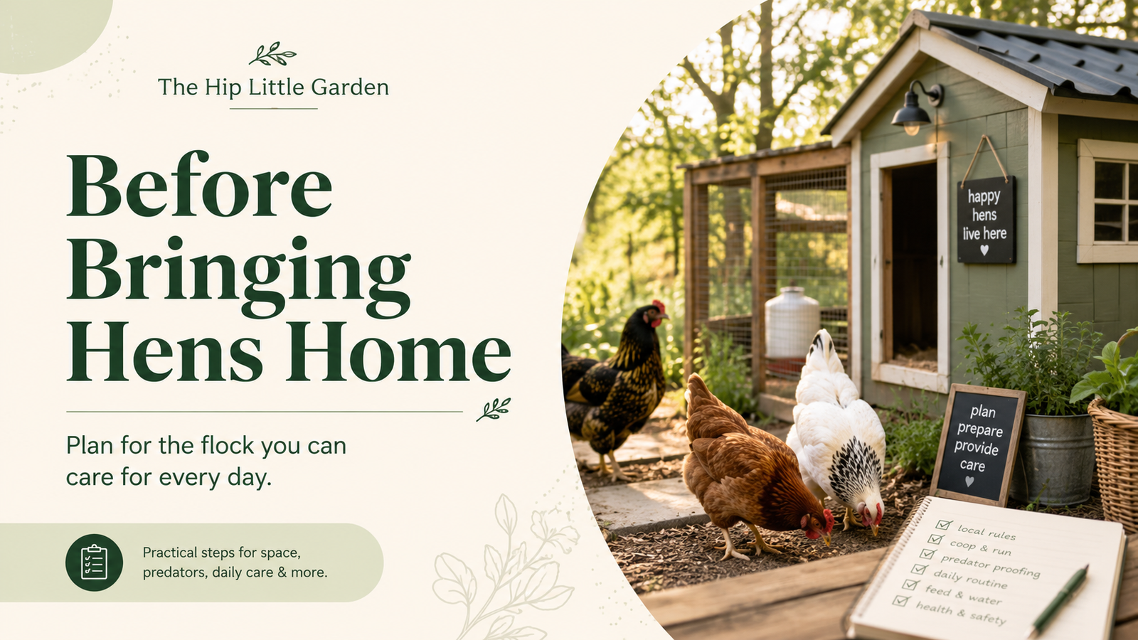 Before bringing hens home chicken keeping planning guide
